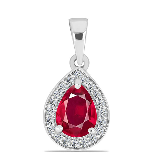 Pandantiv din Argint 925 ( 1.09 grame ) cu Rubin Malagasy și Topaz Alb 1.68 Carate