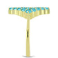 Inel din Argint 925 Placat cu Aur ( 3 grame ) cu Cuarț Paraiba 1.54 Carate