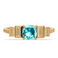 Inel din Argint 925 Placat cu Aur ( 2.11 grame ) cu Cuarț Paraiba și Zircon Alb 1.35 Carate