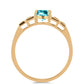 Inel din Argint 925 Placat cu Aur ( 2.11 grame ) cu Cuarț Paraiba și Zircon Alb 1.35 Carate