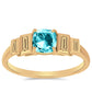 Inel din Argint 925 Placat cu Aur ( 2.11 grame ) cu Cuarț Paraiba și Zircon Alb 1.35 Carate