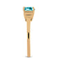 Inel din Argint 925 Placat cu Aur ( 2.11 grame ) cu Cuarț Paraiba și Zircon Alb 1.35 Carate