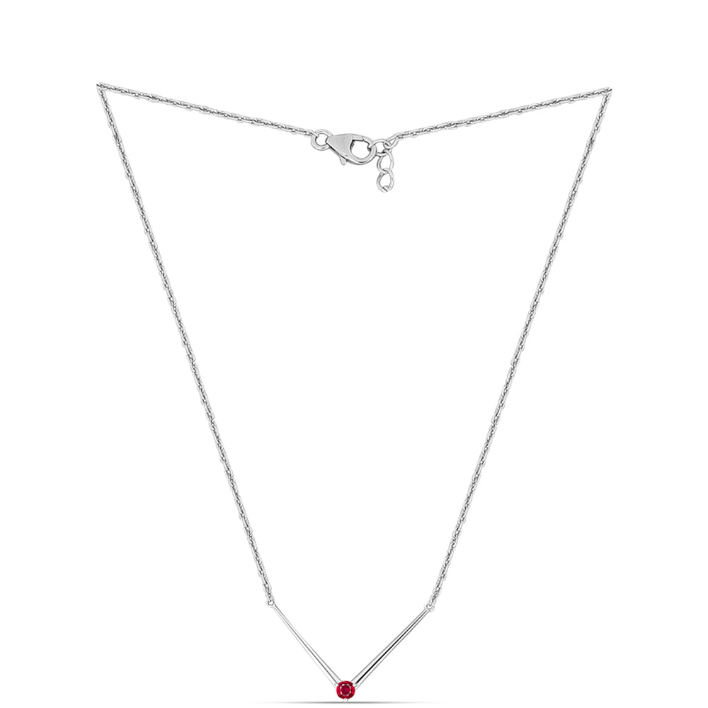 Colier din Argint 925 ( 3.58 grame ) cu Rubin Malagasy 0.41 Carate 1 
