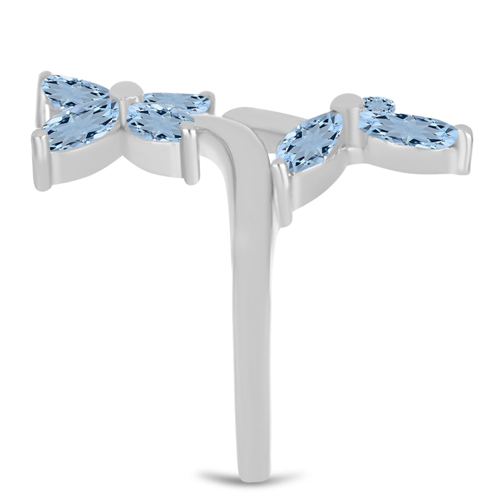 Inel din Argint 925 ( 3.5 grame ) cu Acvamarin Embu County 1.74 Carate