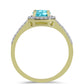 Inel din Argint 925 Placat cu Aur ( 2.22 grame ) cu Cuarț Paraiba și Topaz Alb 1.12 Carate