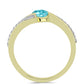 Inel din Argint 925 Placat cu Aur ( 2.57 grame ) cu Cuarț Paraiba și Topaz Alb 0.72 Carate