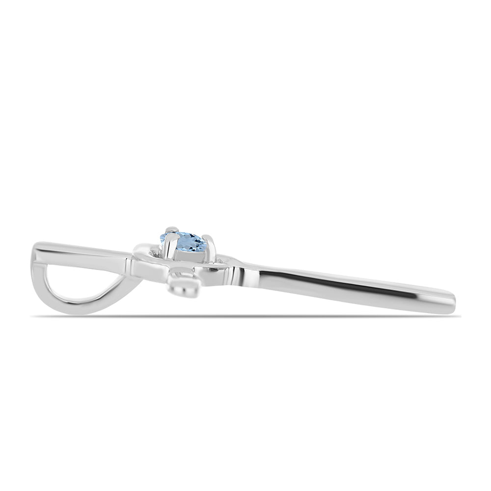 Cruce Pandantiv din Argint 925 ( 1.51 grame ) cu Acvamarin Embu County 0.11 Carate 2 