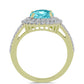 Inel din Argint 925 Placat cu Aur ( 3.39 grame ) cu Cuarț Paraiba și Topaz Alb 3.54 Carate