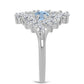 Inel din Argint 925 ( 3.74 grame ) cu Acvamarin Embu County și Topaz Alb 2.52 Carate