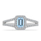 Inel din Argint 925 ( 2.54 grame ) cu Acvamarin Embu County și Topaz Alb 0.92 Carate