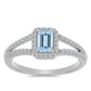 Inel din Argint 925 ( 2.54 grame ) cu Acvamarin Embu County și Topaz Alb 0.92 Carate