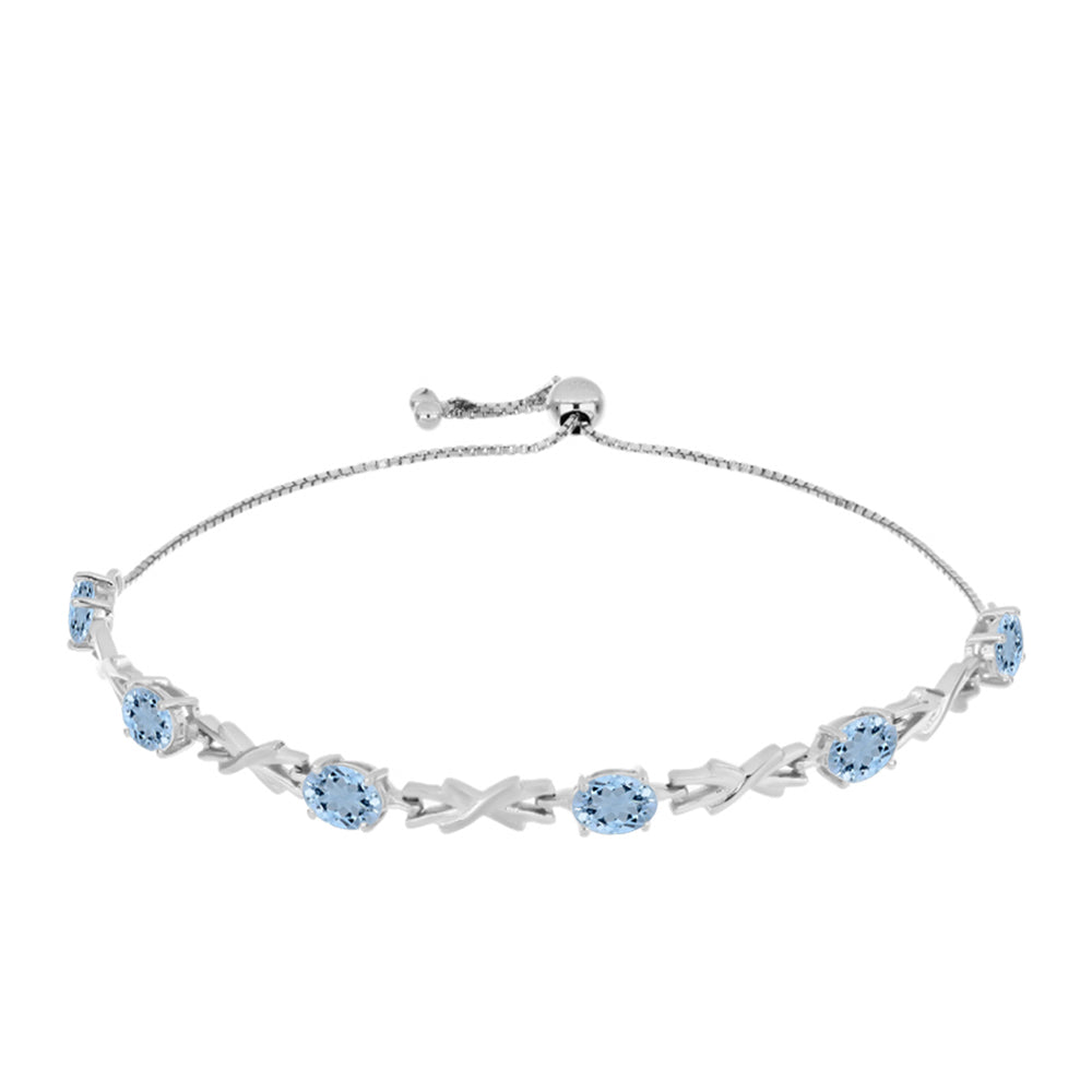 Brățară din Argint 925 ( 6.66 grame ) cu Acvamarin Embu County 3.5 Carate