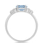 Inel din Argint 925 ( 1.82 grame ) cu Acvamarin Embu County și Topaz Alb 1.18 Carate