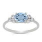 Inel din Argint 925 ( 1.82 grame ) cu Acvamarin Embu County și Topaz Alb 1.18 Carate