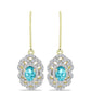 Cercei din Argint 925 Placat cu Aur ( 3.69 grame ) cu Cuarț Paraiba și Topaz Alb 1.48 Carate