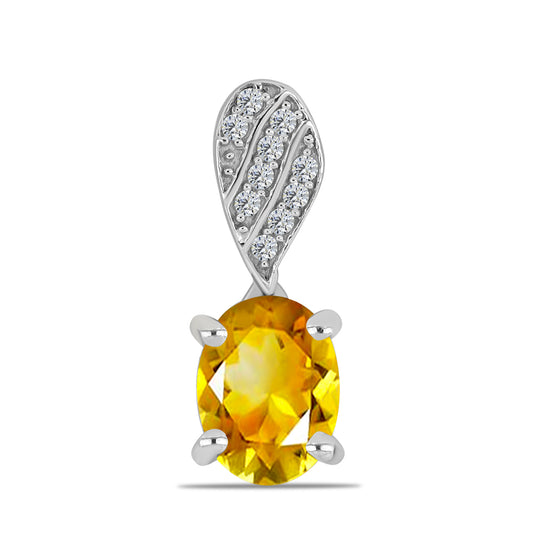 Pandantiv din Argint 925 ( 0.78 grame ) cu Citrin Ural și Topaz Alb 1.27 Carate