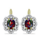 Cercei din Argint 925 Placat cu Aur ( 3.91 grame ) cu Opal Etiopian Negru Lega Dembi și Topaz Alb 1.68 Carate