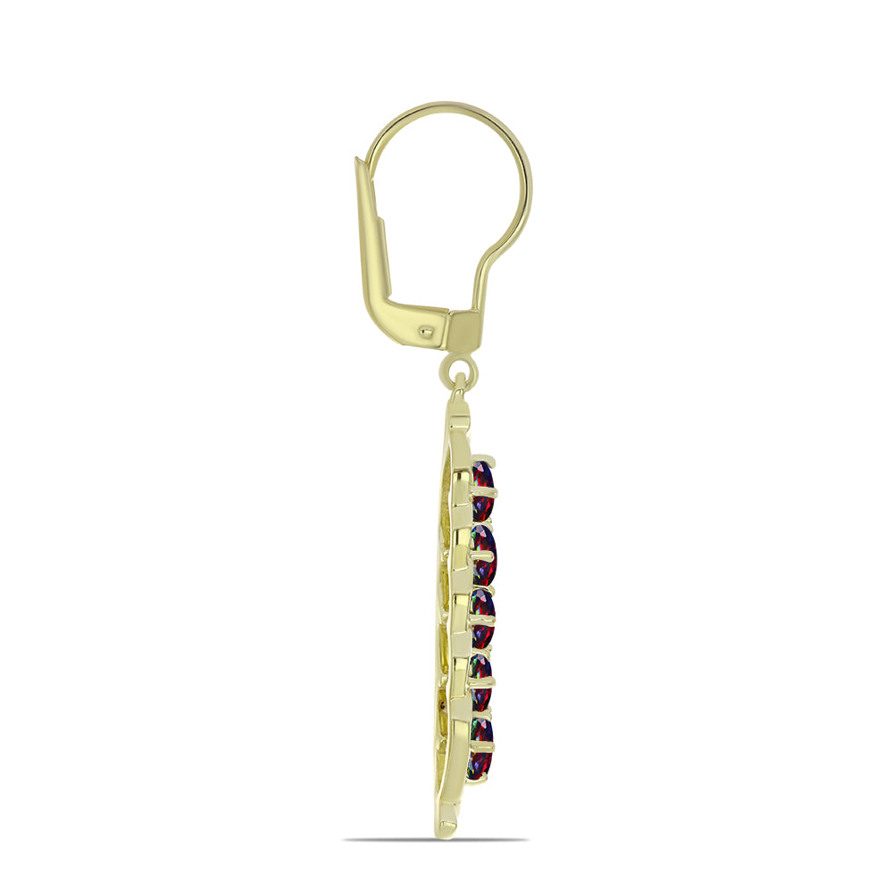 Cercei din Argint 925 Placat cu Aur ( 2.88 grame ) cu Opal Etiopian Negru Lega Dembi 1.02 Carate 2 