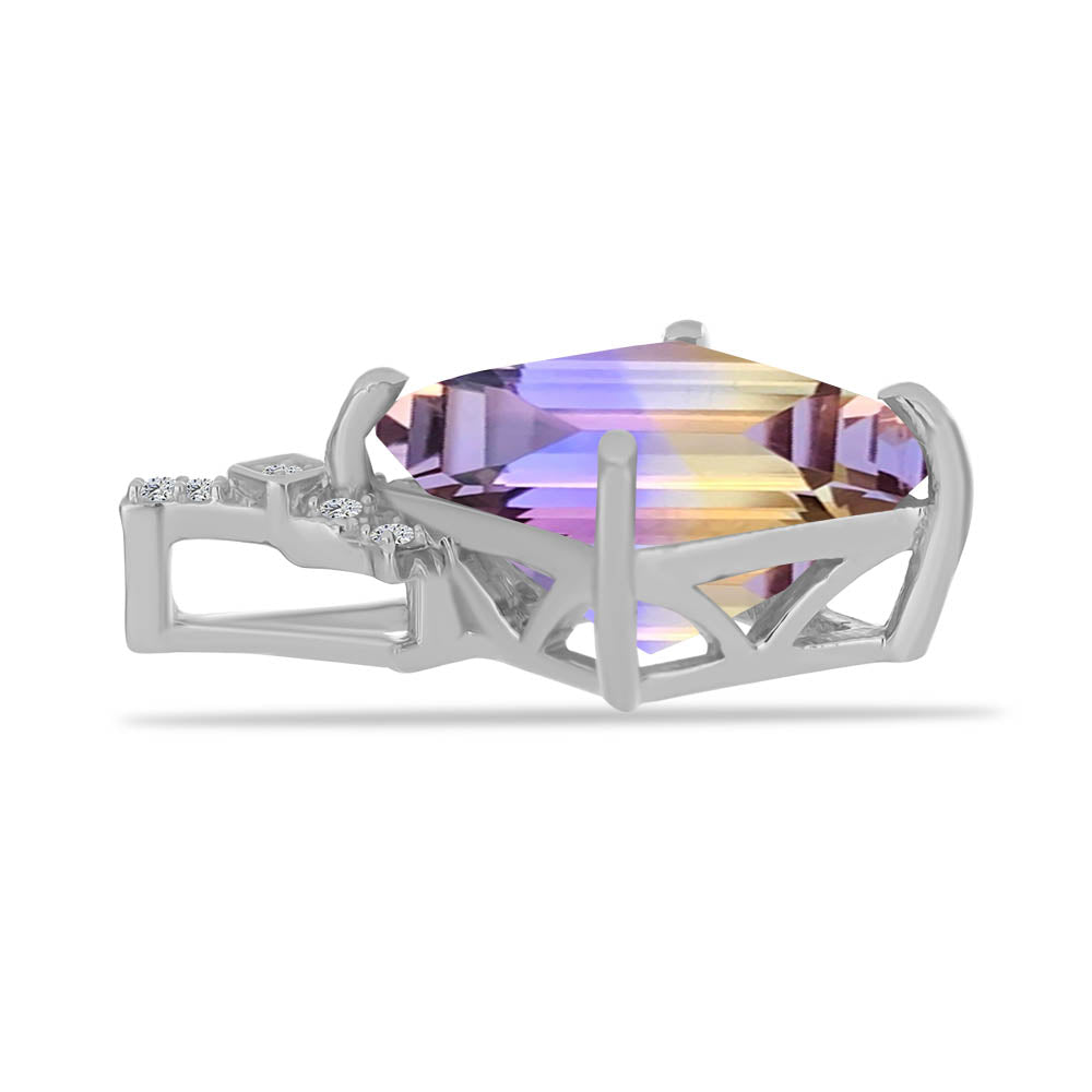 Pandantiv din Argint 925 ( 1.43 grame ) cu Ametrin Anahi și Topaz Alb 4.97 Carate