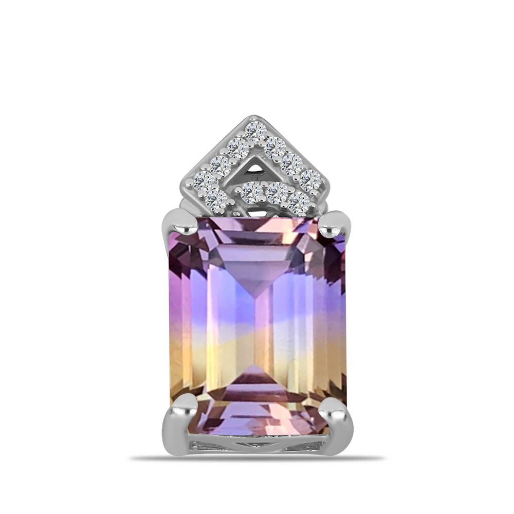Pandantiv din Argint 925 ( 1.2 grame ) cu Ametrin Anahi și Topaz Alb 3.23 Carate