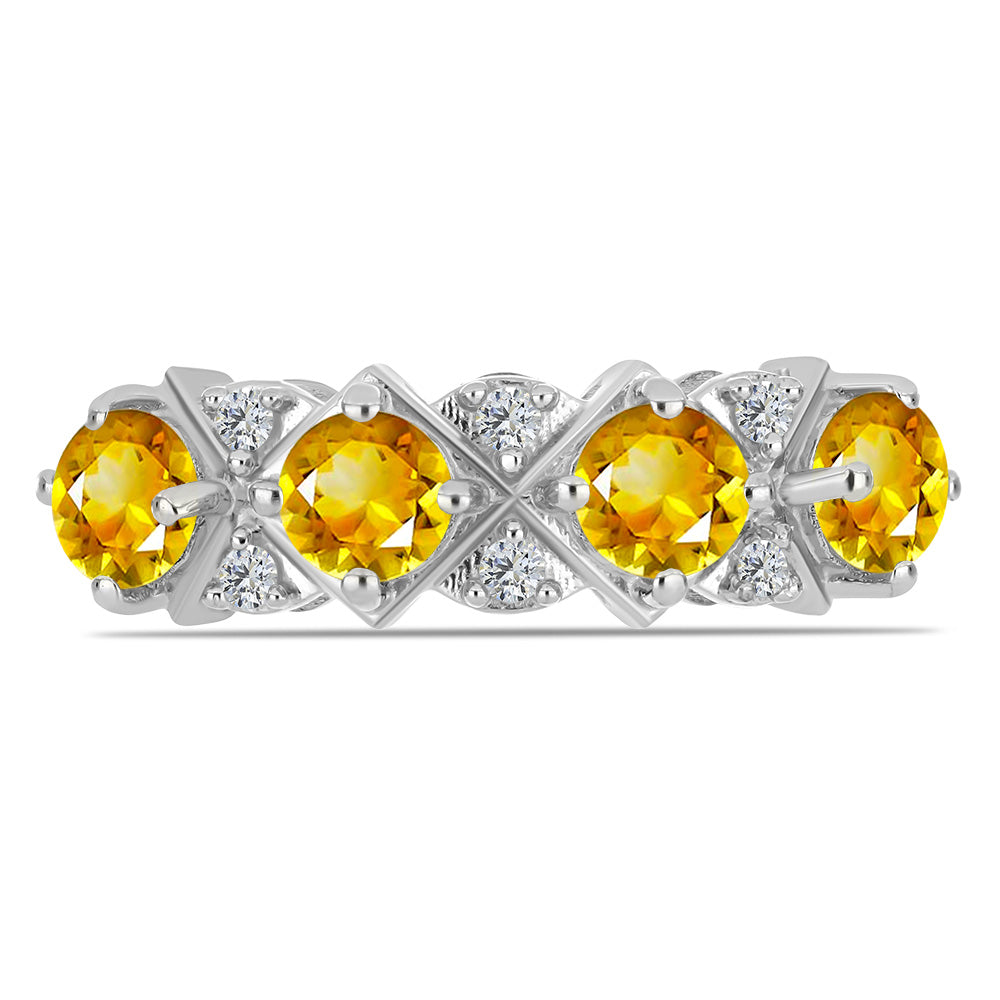 Inel din Argint 925 ( 2.28 grame ) cu Citrin Ural și Topaz Alb 1.11 Carate 1 