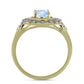 Inel din Argint 925 Placat cu Aur ( 3.19 grame ) cu Piatra Lunii Curcubeu și Topaz Alb 1.02 Carate