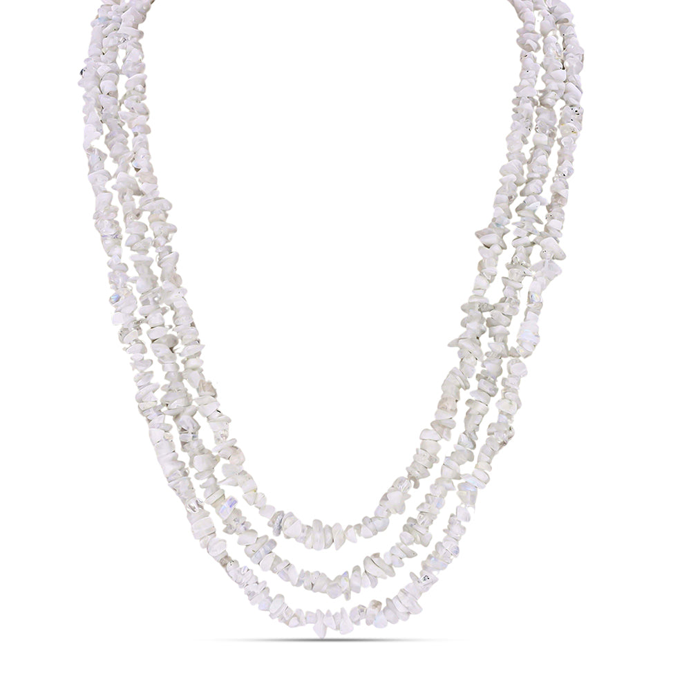 Colier din Pepită ( 103.6 grame ) cu Piatra Lunii Curcubeu 517.98 Carate 1 