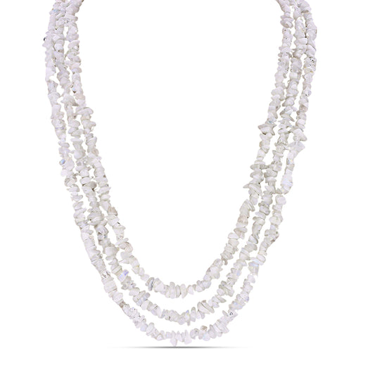 Colier din Pepită ( 103.6 grame ) cu Piatra Lunii Curcubeu 517.98 Carate