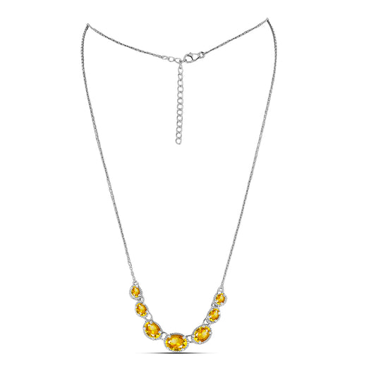 Colier din Argint 925 ( 6.4 grame ) cu Citrin Ural 5.68 Carate