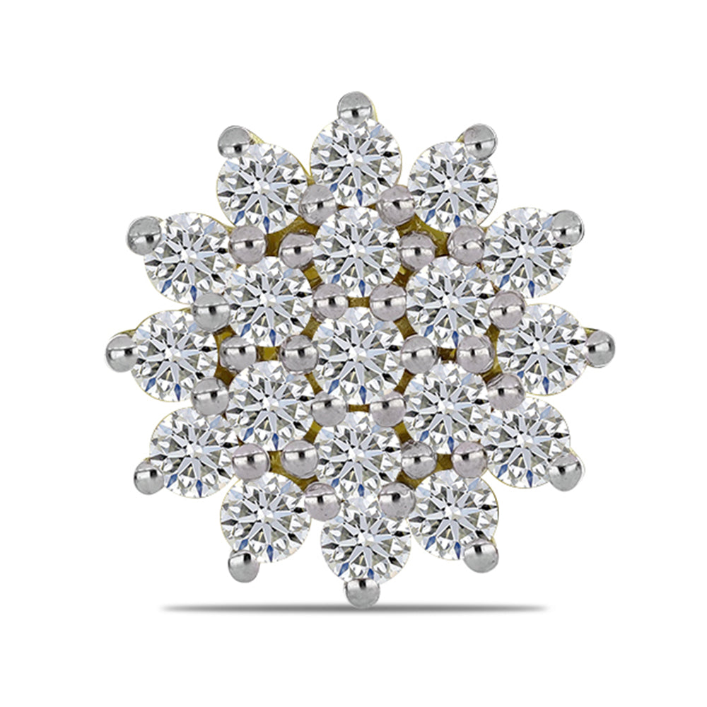 Broşă din Argint 925 Placat cu Aur ( 1.81 grame ) cu Diamant Certificat cultivat în laborator 0.47 Carate 1 
