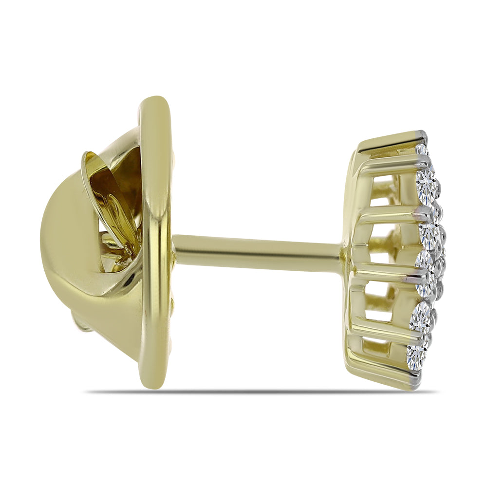 Broşă din Argint 925 Placat cu Aur ( 1.81 grame ) cu Diamant Certificat cultivat în laborator 0.47 Carate 2 