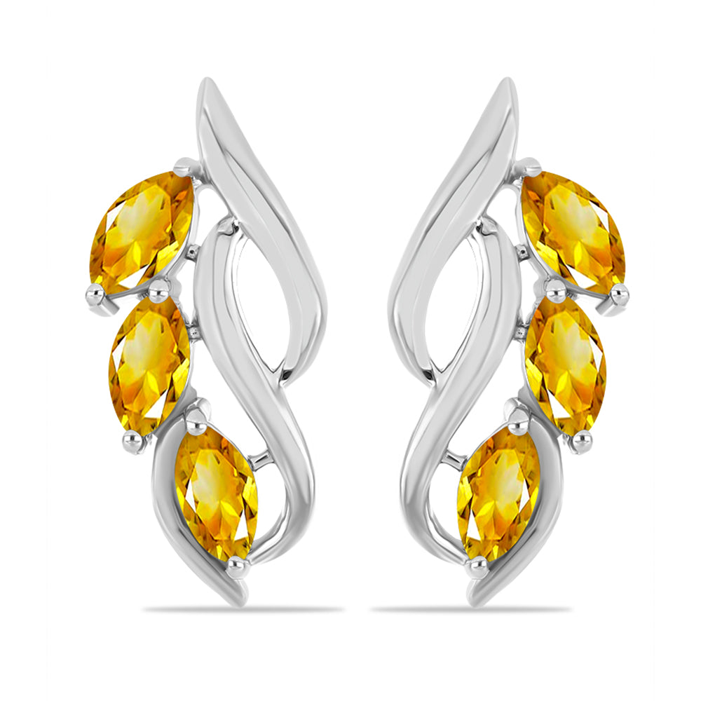 Cercei din Argint 925 ( 4.96 grame ) cu Citrin Ural 1.41 Carate 1 