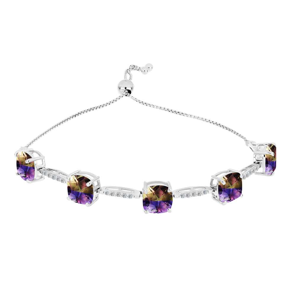 Brățară din Argint 925 ( 5.94 grame ) cu Ametrin Anahi și Topaz Alb 10.69 Carate 1 