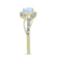 Inel din Argint 925 Placat cu Aur ( 2.52 grame ) cu Piatra Lunii Curcubeu și Topaz Alb 1.38 Carate