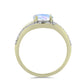 Inel din Argint 925 Placat cu Aur ( 2.52 grame ) cu Piatra Lunii Curcubeu și Topaz Alb 1.38 Carate