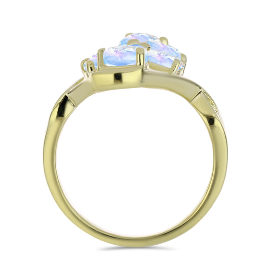 Inel din Argint 925 Placat cu Aur ( 4.5 grame ) cu Piatra Lunii Curcubeu 2.74 Carate