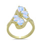Inel din Argint 925 Placat cu Aur ( 4.5 grame ) cu Piatra Lunii Curcubeu 2.74 Carate