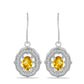 Cercei din Argint 925 ( 4.78 grame ) cu Citrin Ural și Topaz Alb 1.87 Carate