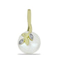 Pandantiv din Argint 925 Placat cu Aur ( 1.39 grame ) cu Perlă de Apă Dulce Albă și Topaz Alb 5.67 Carate
