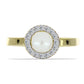 Inel din Argint 925 Placat cu Aur ( 2.55 grame ) cu Perlă de Apă Dulce Albă și Topaz Alb 1.47 Carate