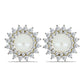 Cercei din Argint 925 Placat cu Aur ( 5.09 grame ) cu Perlă de Apă Dulce Albă și Topaz Alb 7.62 Carate