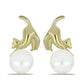 Cercei din Argint 925 Placat cu Aur ( 1.28 grame ) cu Perlă de Apă Dulce Albă 1.08 Carate