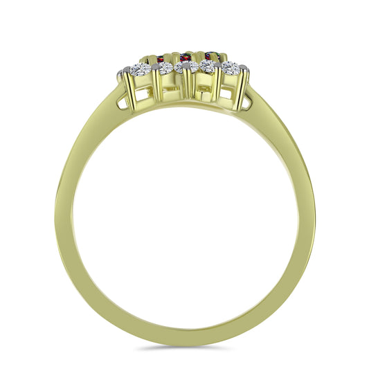 Inel din Argint 925 Placat cu Aur ( 2.56 grame ) cu Opal Etiopian Negru Lega Dembi și Topaz Alb 0.64 Carate