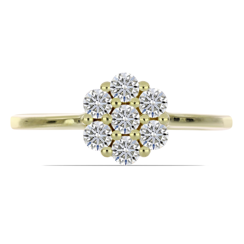 Inel din Argint 925 Placat cu Aur ( 2.09 grame ) cu Diamant Certificat cultivat în laborator 0.6 Carate 1 