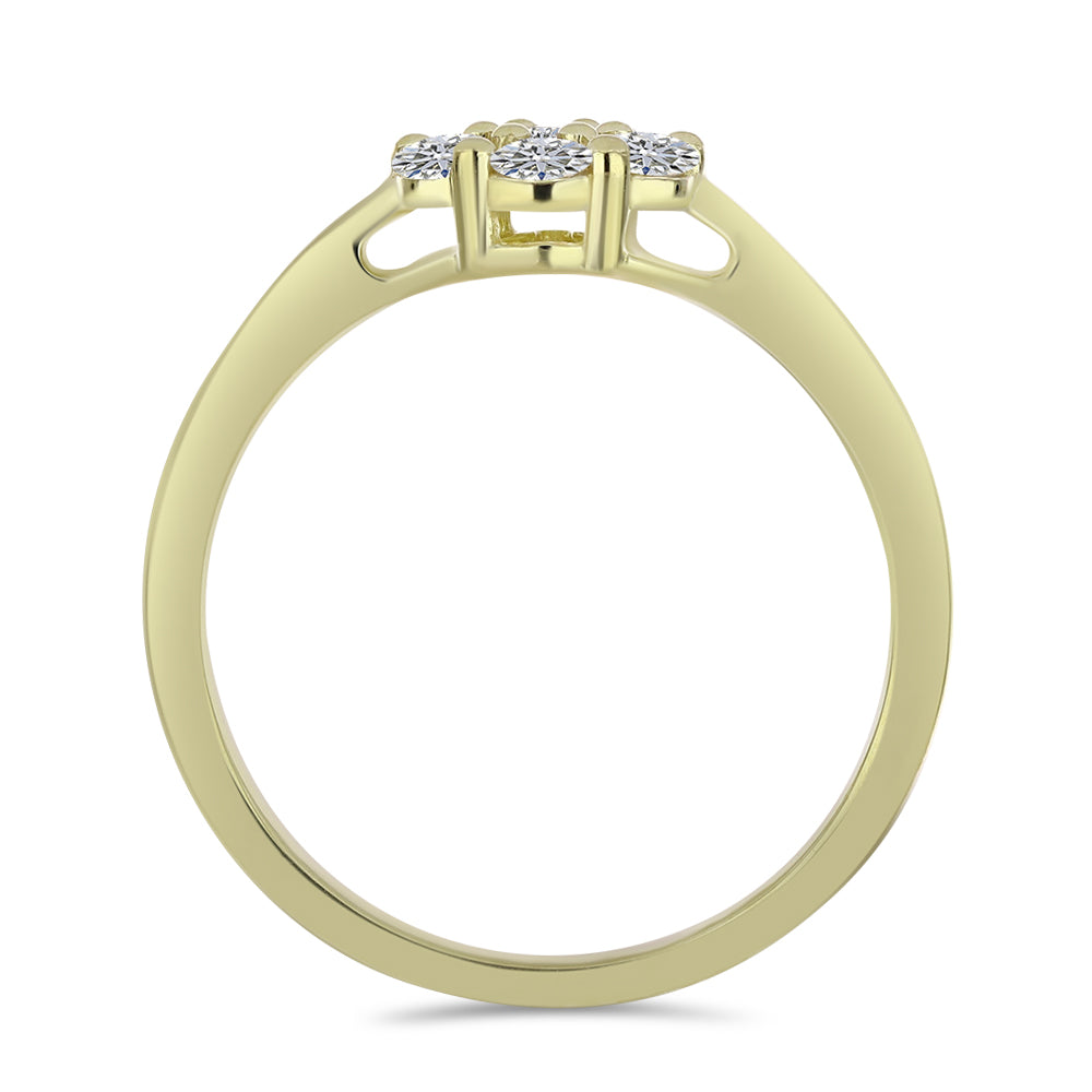 Inel din Argint 925 Placat cu Aur ( 2.09 grame ) cu Diamant Certificat cultivat în laborator 0.6 Carate 2 