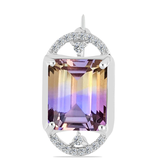 Broşă din Argint 925 ( 2.33 grame ) cu Ametrin Anahi și Topaz Alb 6 Carate