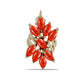 Broşă din Argint 925 Placat cu Aur ( 1.83 grame ) cu Coral Roșu Burete 1.5 Carate