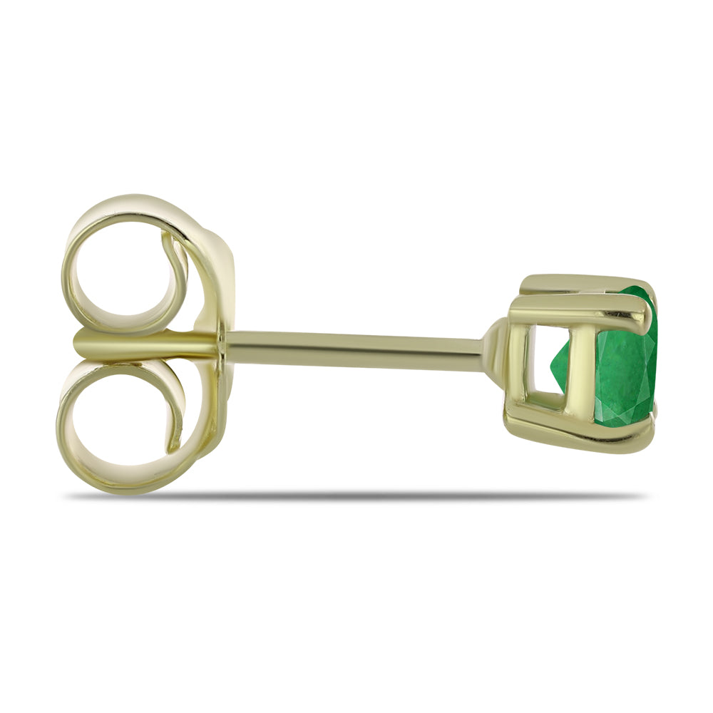 Cercei din Argint 925 Placat cu Aur ( 0.73 grame ) cu Smarald Zambian 0.44 Carate 2 