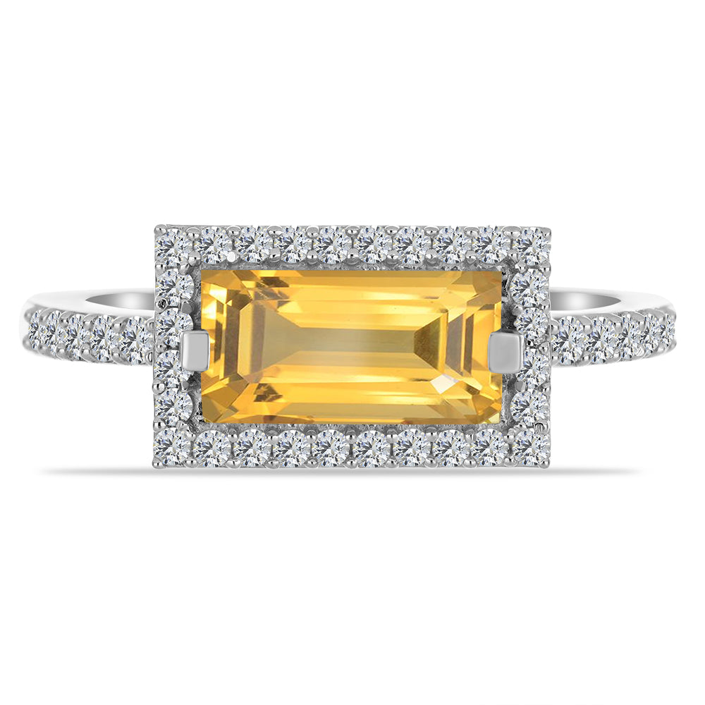 Inel din Argint 925 ( 2.61 grame ) cu Citrin Ural și Topaz Alb 1.97 Carate 1 