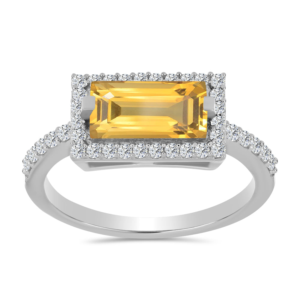 Inel din Argint 925 ( 2.61 grame ) cu Citrin Ural și Topaz Alb 1.97 Carate 3 